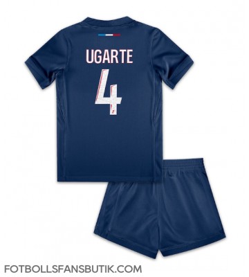 Paris Saint-Germain Manuel Ugarte #4 Replika Hemmatröja Barn 2024-25 Kortärmad (+ Korta byxor)